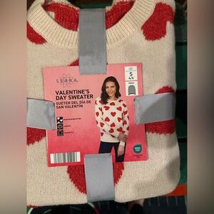 NWT Heart Sweater - Red and Cream